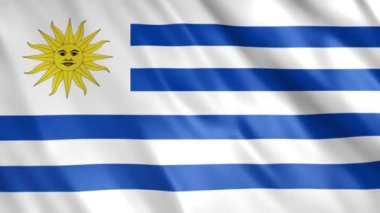 Uruguay Bayrak Animasyonu, Full HD, 1920x1080 Pikseller, Gerektiği gibi Süre Uzatın