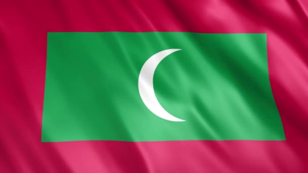 Malediwy Flaga Animacja Full 1920X1080 Pikseli Przedłużyć Czas Trwania Zgodnie — Wideo stockowe