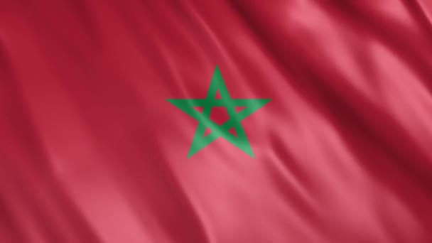 Animacja Marokańska Flaga Full 1920X1080 Pikseli Przedłużyć Czas Trwania Zgodnie — Wideo stockowe