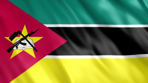 Animación Bandera Mozambique Full 1920X1080 Píxeles Extienda Duración Según Requisito — Vídeos de Stock