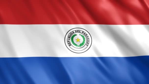 パラグアイの国旗アニメーション フルHd 1920X1080ピクセル シームレスなループで要件に応じて期間を延長 — ストック動画