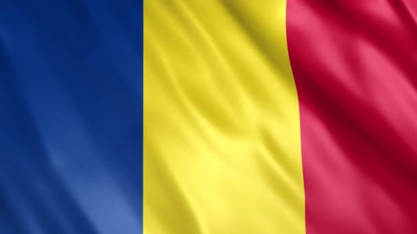 Rumänien Flagg Animation Full 1920X1080 Pixlar Förläng Varaktigheten Enligt Kravet — Stockvideo