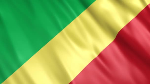 コンゴ共和国国旗アニメーション フルHd 1920X1080ピクセル シームレスなループで要件に応じて期間を延長 — ストック動画