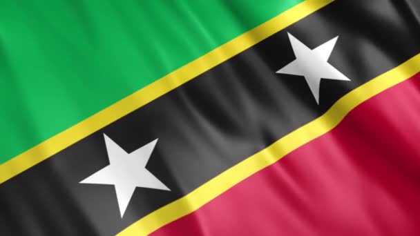 Animacja Saint Kitts Nevis Flag Full 1920X1080 Pixels Przedłużenie Czasu — Wideo stockowe