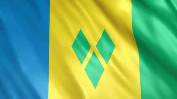 Saint Vincent Grenadines Flag Animation Full 1920X1080 Pixels シームレスなループで要件に応じて持続時間を延長 — ストック動画