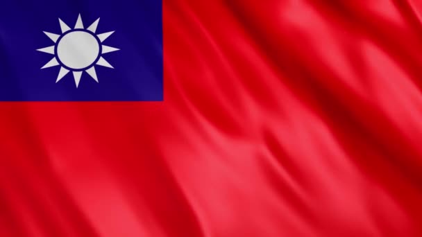 Taiwan Flag Animation Full 1920X1080 Pixels Extended Duration Requency Seamless — стокове відео