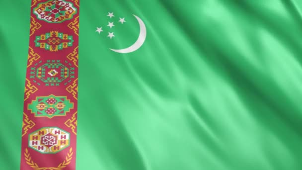 Turkmenistán Animación Bandera Full 1920X1080 Píxeles Extienda Duración Según Requisito — Vídeos de Stock