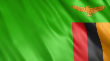 Zambiya Bayrak Animasyonu, Full HD, 1920x1080 Pikseller, Gerekli olan süreyi Kusursuz Döngü ile genişletin