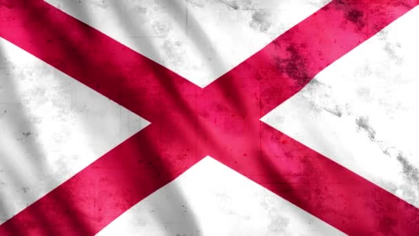 Alabama State Flag Animation Full 1920X1080 Pixels Επέκταση Της Διάρκειας — Αρχείο Βίντεο