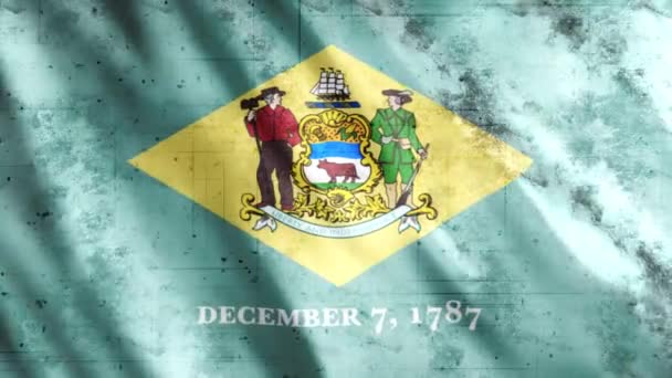 Delaware State Flag Animation Full 1920X1080 Pixels Extending Duration Conditions — 비디오