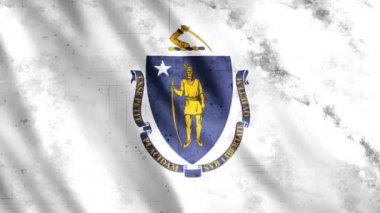 Massachusetts Eyaleti Bayrak Animasyonu, Full HD, 1920x1080 Pikseller, Gerektiği gibi süre uzatın