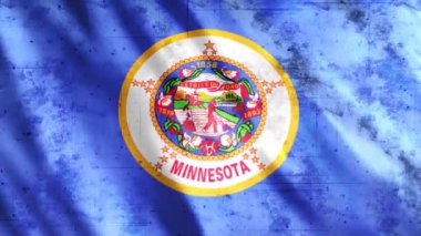 Minnesota Eyaleti Bayrak Animasyonu, Full HD, 1920x1080 Pikseller, Gerekli olan süreyi Kusursuz Döngü ile genişletin