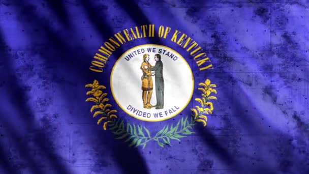 Kentucky State Flag Animation Full 1920X1080 Pixlar Förläng Varaktigheten Enligt — Stockvideo