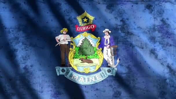 Maine State Flag Animation Full 1920X1080 Pixels Przedłużyć Czas Trwania — Wideo stockowe