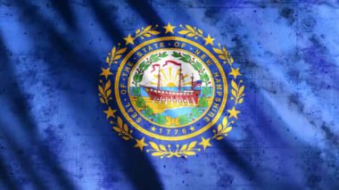 New Hampshire Eyaleti Bayrak Animasyonu, Full HD, 1920x1080 Pikseller, Kusursuz Döngü 'de olduğu gibi süreyi uzatın