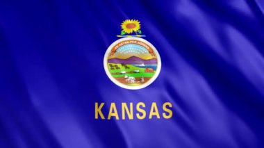 Kansas Eyaleti Bayrak Animasyonu, Full HD, 1920x1080 Pikseller, Süreyi, Kusursuz Döngü 'de olduğu gibi genişletin