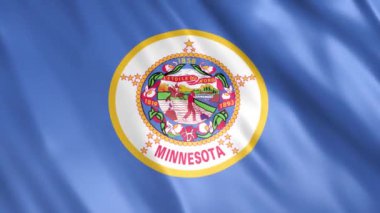 Minnesota Eyaleti Bayrak Animasyonu, Full HD, 1920x1080 Pikseller, Gerekli olan süreyi Kusursuz Döngü ile genişletin