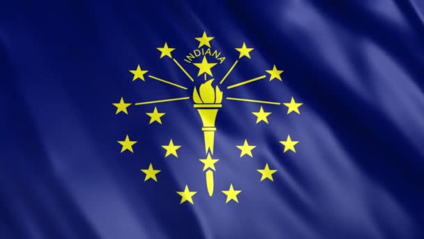 Indiana State Flag Animation Full 1920X1080 Pixlar Förläng Varaktigheten Enligt — Stockvideo