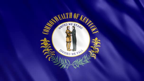 Kentucky State Flag Animation Full 1920X1080 Pixlar Förläng Varaktigheten Enligt — Stockvideo