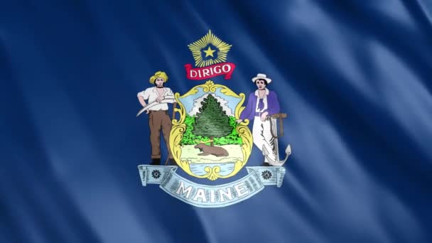 Maine State Flag Animatie Full 1920X1080 Pixels Verleng Duur Volgens — Stockvideo