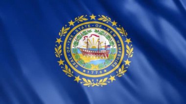 New Hampshire Eyaleti Bayrak Animasyonu, Full HD, 1920x1080 Pikseller, Gerekli olan süreyi,