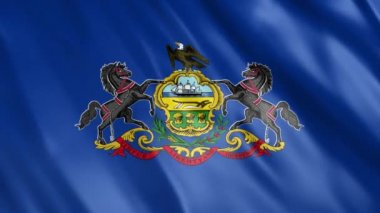 Pennsylvania Eyaleti Bayrak Animasyonu, Full HD, 1920x1080 Pikseller, Süreyi, Kusursuz Döngü 'de olduğu gibi genişletin