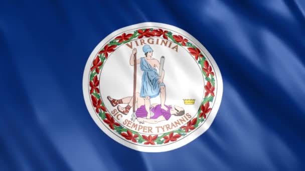 Virginia State Flag Animation Full 1920X1080 Pixels Przedłużenie Czasu Trwania — Wideo stockowe