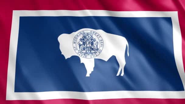 Wyoming State Flag Animation Full 1920X1080 Pixels Extend Duration Requirement — Stock Video