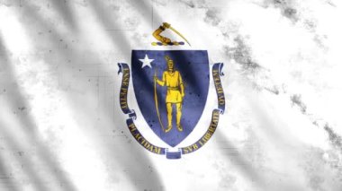 Massachusetts Eyaleti Bayrak Grunge Animasyonu, Full HD, 1920x1080 Pikseller, süreyi Kusursuz Döngü 'de olduğu gibi genişletin