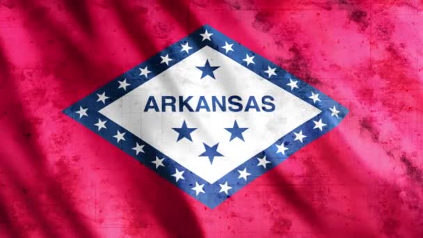 Arkansas State Flag Grunge Animation Full 1920X1080 Pixels Επέκταση Της — Αρχείο Βίντεο