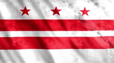 Washington DC Eyaleti Bayrak Animasyonu, Full HD, 1920x1080 Pikseller, Kusursuz Döngü 'de olduğu gibi süreyi uzatın