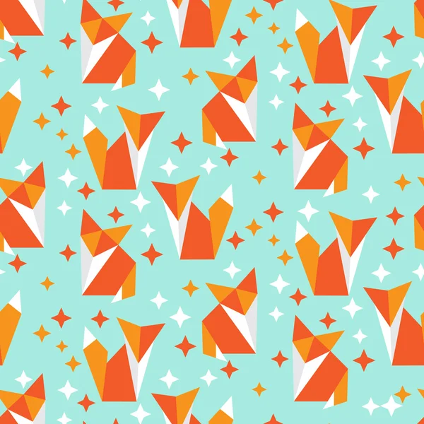 Seamless pattern with different cute foxes — Stock Vector