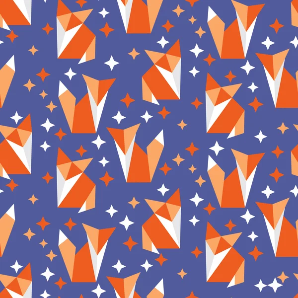 Seamless pattern with different cute foxes — Stock Vector