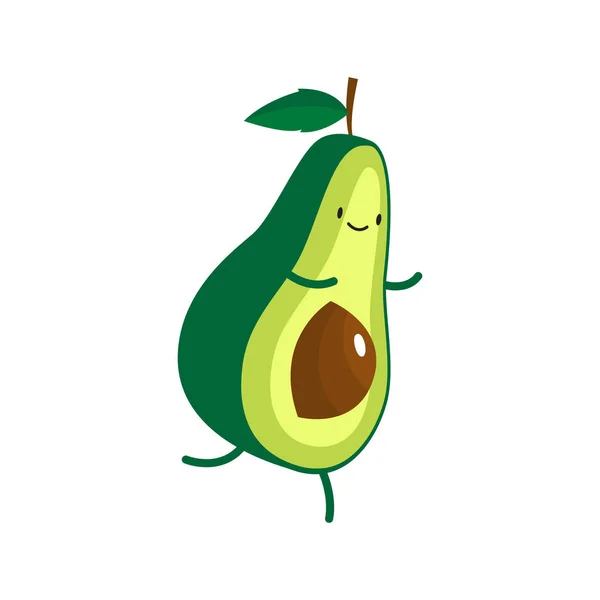 Illustrazione di avocado carino in esecuzione — Vettoriale Stock