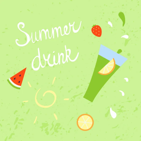 Summer refreshing drink — Stock Vector