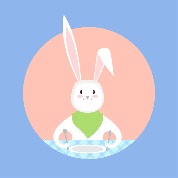 Bunny esperando una comida — Vector de stock