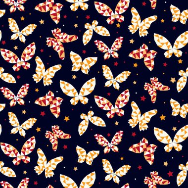 Seamless pattern with beautiful butterflies clipart