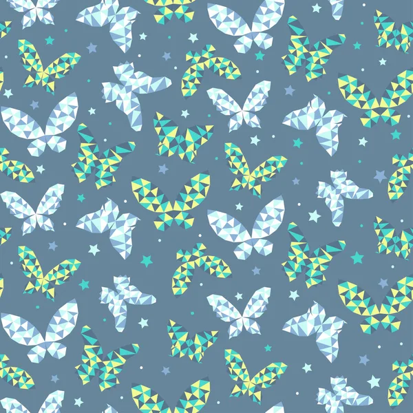 Seamless pattern with beautiful butterflies — Stock Vector