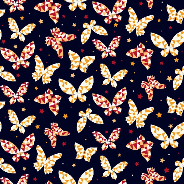 Seamless pattern with beautiful butterflies — Stock Vector