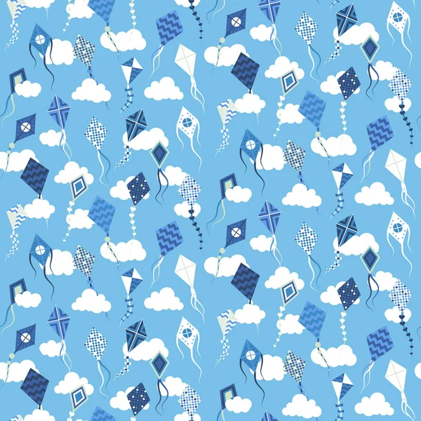 Motif de couture avec différents cerfs-volants — Image vectorielle