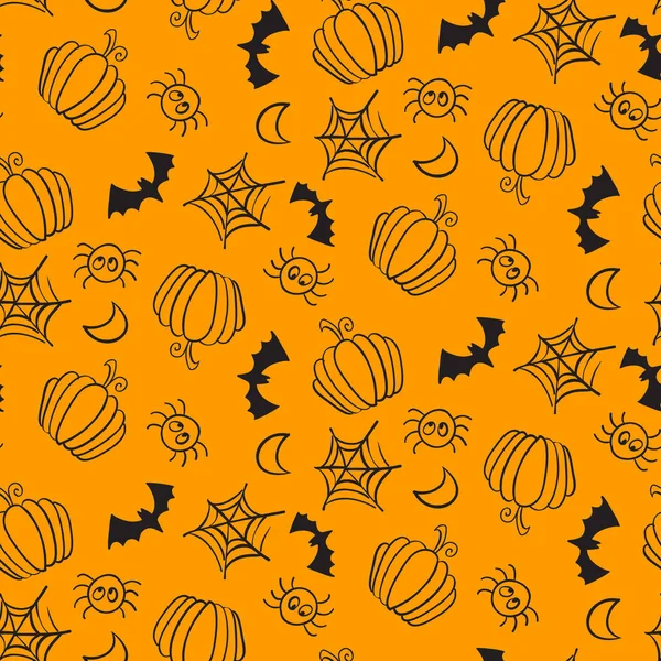 Modèle sans couture avec équipement d'Halloween — Image vectorielle