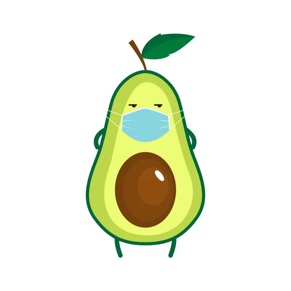 Ilustración Aguacate Lindo Máscara Ilustración Vectorial — Archivo Imágenes Vectoriales