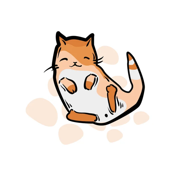 Carino gatto in stile cartone animato divertente — Vettoriale Stock