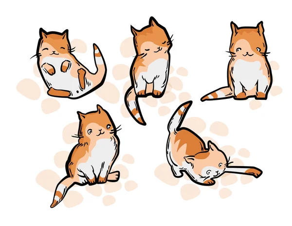 Мила кішка в смішному мультиплікаційному стилі — стоковий вектор