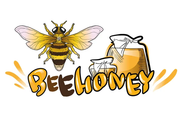 Bee an Honey. logo and lables. Vector illustration. Stock Vector Image ...