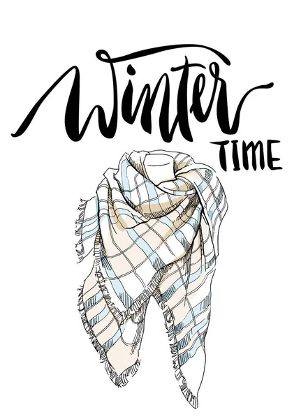 Winter tijd belettering illustratie. — Stockvector