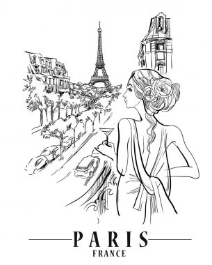 Paris vektör illüstrasyonu.