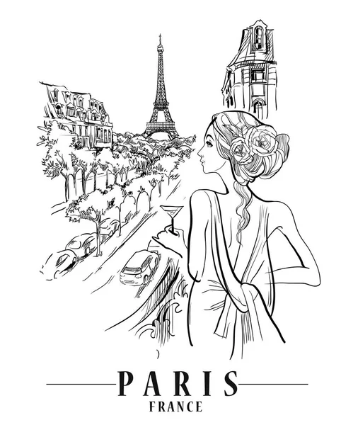 Ilustración vector París. — Archivo Imágenes Vectoriales