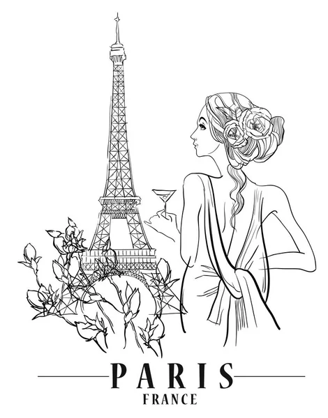 Illustration av vektorn i Paris. — Stock vektor