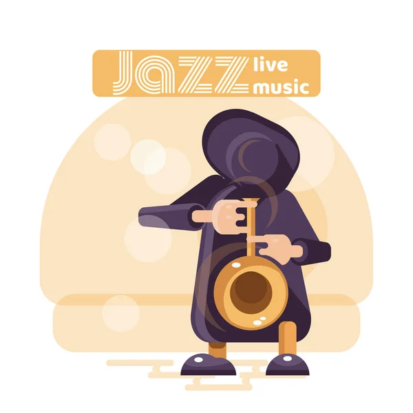 Ilustração do vetor de música jazz . — Vetor de Stock